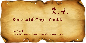 Kosztolányi Anett névjegykártya
